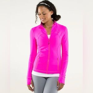 Lululemon forme jacket size 4 in raspberry glo light hyper stripe